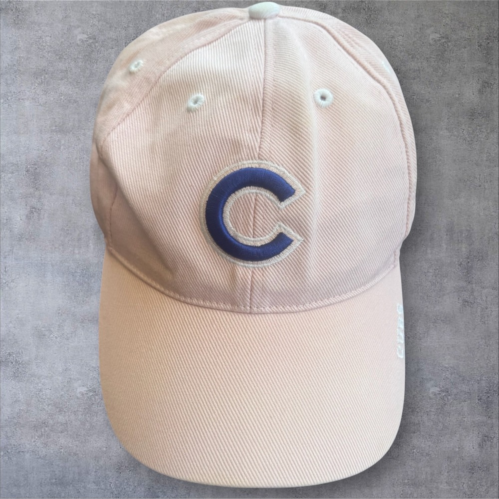 Vintage T.E.I. Chicago Cubs Baseball Cap OSFM Pink Embroidered Logo Dad Hat